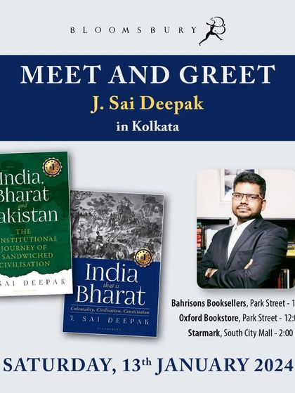 My schedule for a day in Kolkata, which included book signings at multiple stores and a public debate at the Calcutta Club.