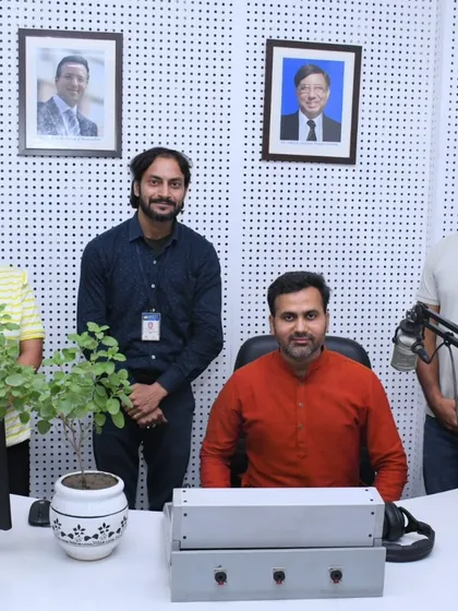 A group photo with the wonderful team at Radio Amity after our session. It is always an honor to collaborate with those who are working to spread positive messages.