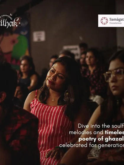An audience member completely absorbed in the soulful poetry of ghazals. These are the moments of pure connection that make curating these events so fulfilling.