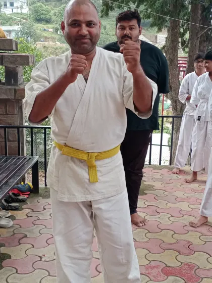 A fellow instructor in his fighting stance, ready for training. Our experienced instruction team ensures every student gets the attention they need.