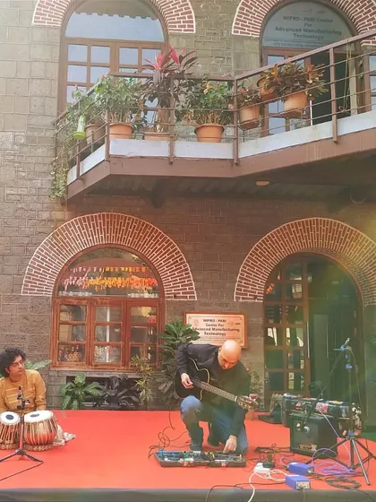 An impromptu performance for the students at COEP after the judging was over. Music is all about sharing, and I couldn't resist playing a bit.