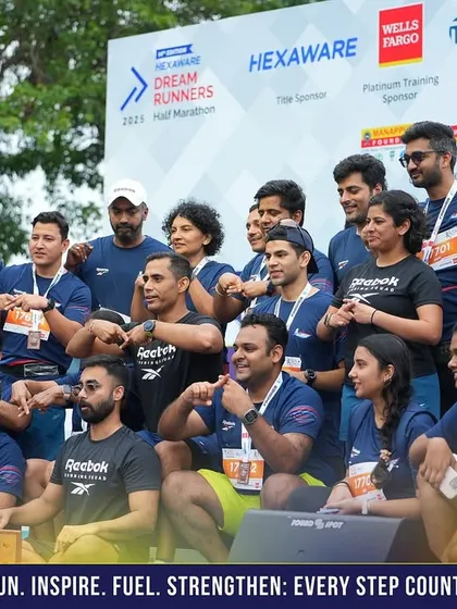 We rise and we glow. The Reebok Running Squad team photo after a successful event in Chennai. The camaraderie is what makes these events special.