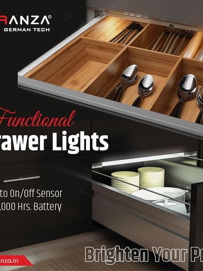 My functional drawer lights feature an auto on/off sensor and a long-lasting battery. They brighten your prep and make it easy to find what you need, day or night.