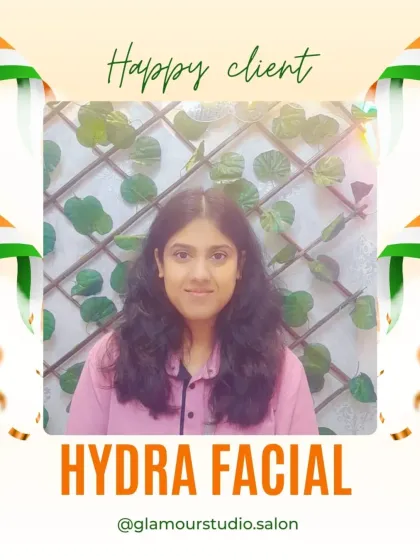 This client's natural beauty is enhanced by the glow from her Hydra Facial.