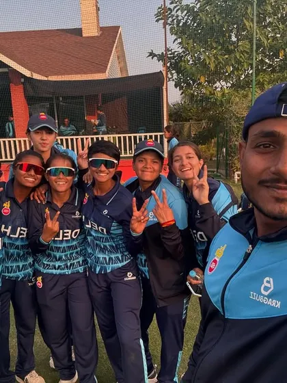 A victory selfie with the U-19 girls. Celebrating our unbeaten run in the group stages.