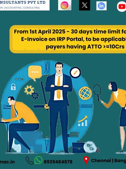 For businesses with a turnover above 10 crores, a new time limit for reporting e-invoices is coming into effect from April 1, 2025. You will have only 30 days to report e-invoices on the IRP Portal. I help businesses prepare their systems for such changes.