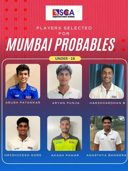 A strong representation from our academy in the U-19 Mumbai Probables. This shows the consistent pipeline of talent we are developing for senior-level cricket.