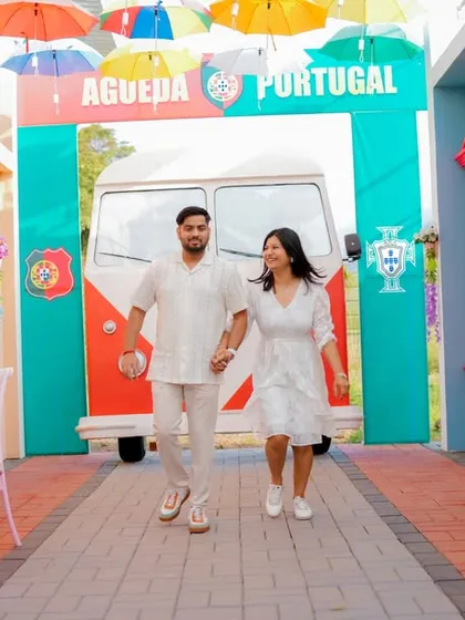 You don't have to travel the world to get destination-style photos. This vibrant, European-themed set in Pune allowed us to create a playful and colorful story. I love finding unique locations that match your vision, whether it's a quirky street scene or a romantic escape.