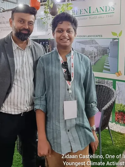 I was thrilled to meet Zidaan Castellino, one of India's youngest climate activists, at the Landscape & Gardening Expo. It is inspiring to connect with the next generation of green leaders.