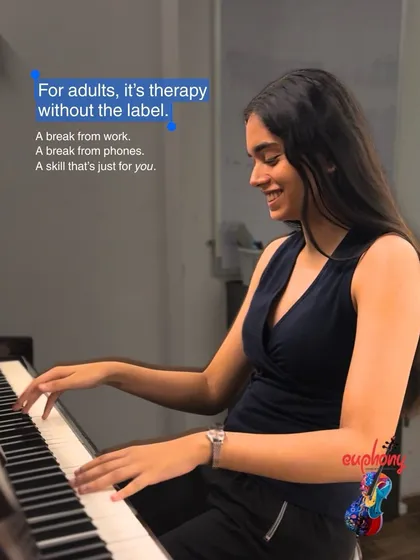 For many of our adult students, music class is their time to disconnect from work, screens, and stress. It's a chance to learn a tangible skill that is purely for them, offering a mindful and creative escape.