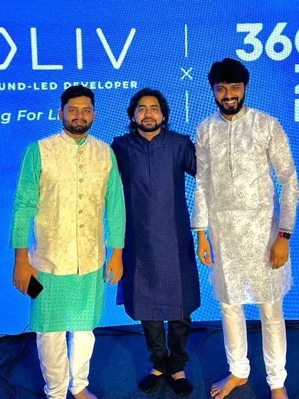 Posing with my fellow musicians after a successful trio performance. The chemistry between performers is key to a great show.