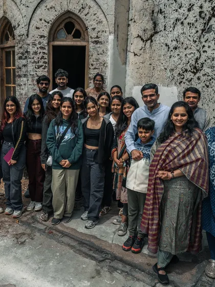 A proud moment with the clients, students, and young professionals at the restored Verdun House in Mussoorie. This project, part of our Restoration Clinic, shows the power of collaboration in bringing a dilapidated colonial bungalow back to life.