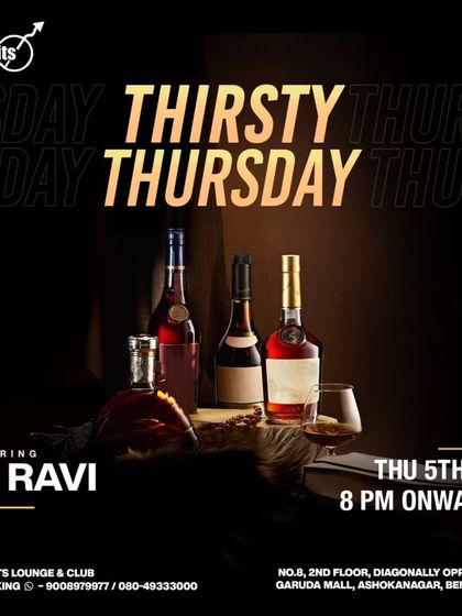 The poster for 'Thirsty Thursday' at Nolimmits, a weekly event to kickstart the weekend early.