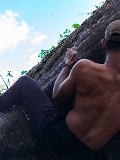 Meet Utkarsh, one of the "People of Romp." An adventure sports filmmaker, his story shows the deep connection between passion and profession that many in our community share. Here he is, focused on a bouldering problem.