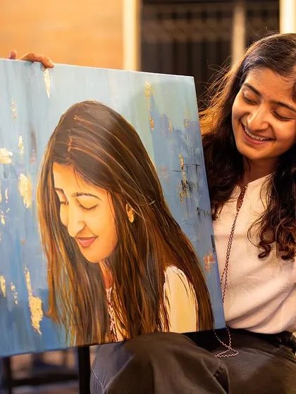 Sometimes, I create art just for myself. This self-portrait was a break from commissions, a way to reconnect with my own journey. Painting it, especially the hair, was a meditative process. It reminds me that my art is a reflection of my own growth and story.