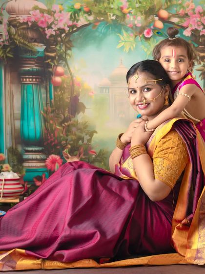 A loving hug from little Krishna. These sessions are designed to be comfortable and fun, allowing for natural interactions that result in heartfelt and authentic portraits.