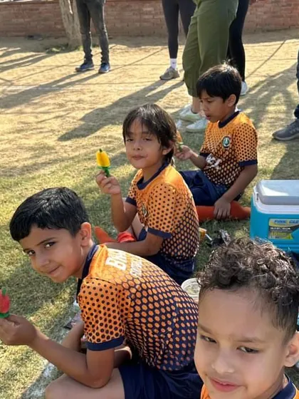 Cooling down with a well deserved treat after a tough game. It's important to celebrate the effort, win or lose.