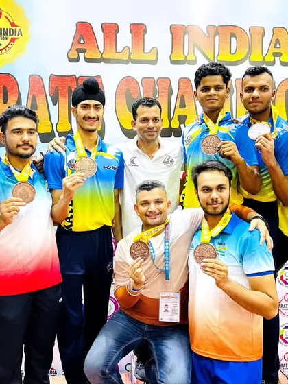 The Delhi Karate Team, a new generation of fighters, after a successful run at the Senior Nationals. It's an honor to compete alongside and mentor these talented athletes.