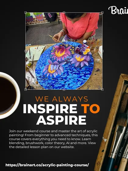 Our weekend acrylic painting course is perfect for anyone looking to unwind and get creative. We cover everything from beginner techniques to advanced concepts, with all materials provided.