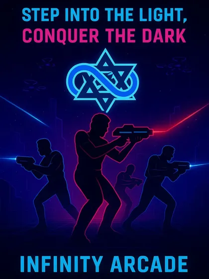 Step into the light, conquer the dark. This graphic captures the essence of my laser tag experience, a futuristic battle of light and shadows where you become the hero.