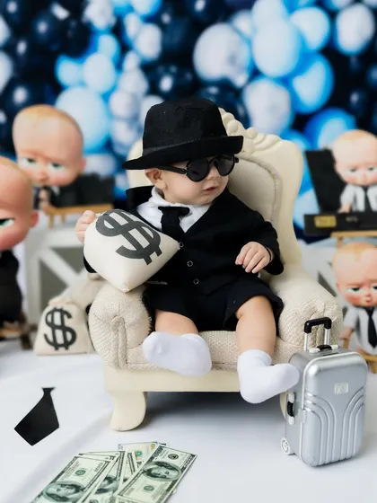 Looking cool and confident. This little guy has the "Boss Baby" attitude down perfectly.