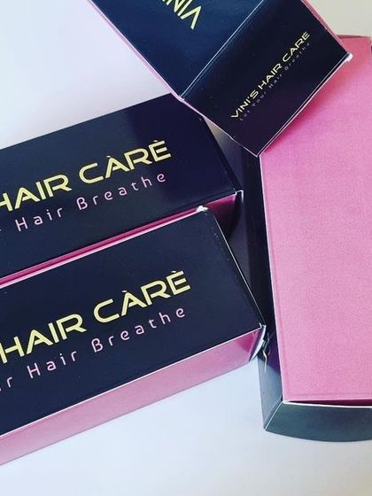 A closer look at the Vini's Hair Care boxes. It's more than just an oil; it's a piece of my family's tradition shared with you.