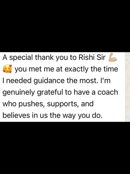 "Grateful to have a coach who pushes, supports, and believes in us." A special thank you to Coach Rishi for his guidance and motivation.