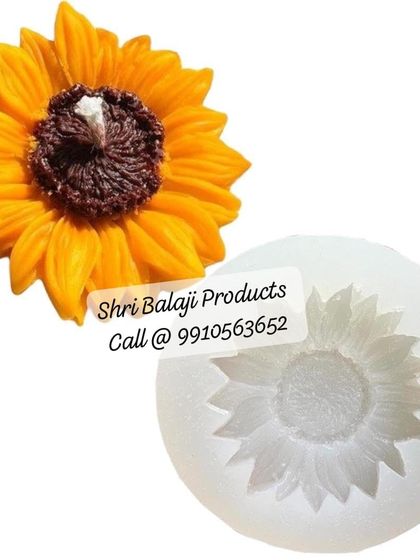 See the mold and the result side-by-side. My sunflower silicone mold creates a cheerful and detailed flower candle that is perfect for brightening up any space.