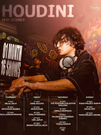 This is what a month on the road looks like. Sixteen shows across India, from Delhi and Mumbai to Shillong and Indore. Being a touring DJ is a dream, and I'm so grateful to everyone who comes out to dance.