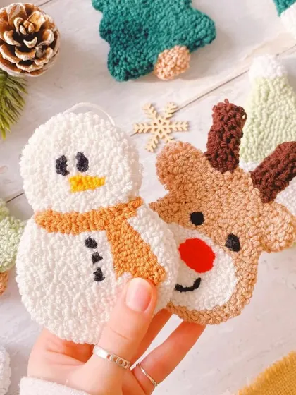 How cute are these. A handmade snowman and reindeer charm, perfect for adding a personal touch to your Christmas decorations.