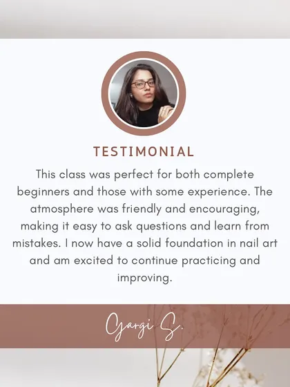 I designed my classes to be perfect for both complete beginners and experienced artists. Gargi's feedback shows how a friendly, encouraging atmosphere helps everyone learn and improve.