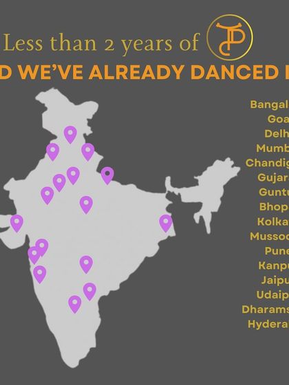 We've danced all over India. This map showcases the many cities where I've had the pleasure of choreographing weddings, from Bangalore and Delhi to Goa and Udaipur.