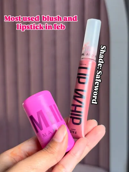 This was my most-used blush and lipstick combo in February. The Milk Makeup blush stick and the Fae Beauty Lip Whip in shade 'Safeword' are a perfect pair.