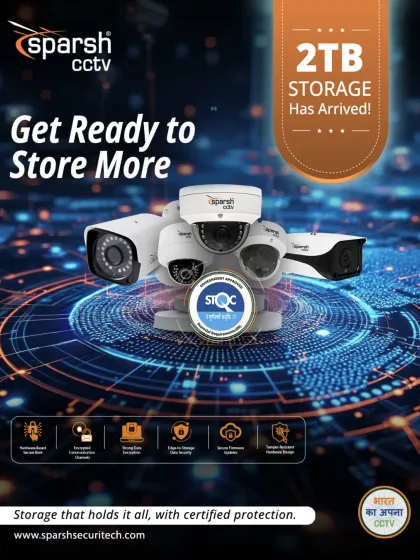 Get ready to store more with up to 2TB of storage on my cameras. Now you can capture, store, and access all your important footage with STQC-certified protection and smooth, high-speed performance.