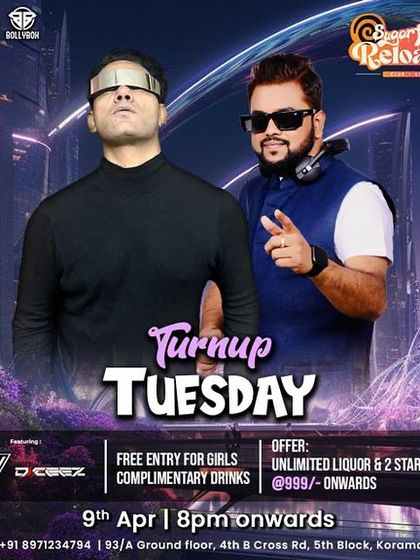 "Turnup Tuesday" at Sugar Factory Reloaded, a special Ugadi festival party with great offers.