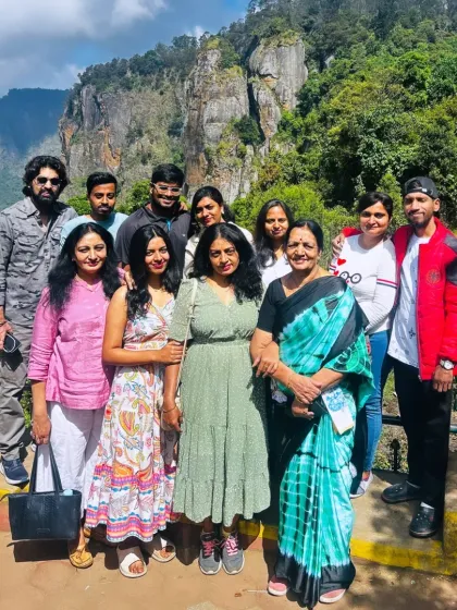 A family and friends group enjoying the views at a tourist spot during one of our trips to Kodaikanal.