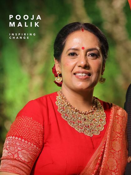 The mother of the groom, Pooja Malik, looks radiant in the Gilded Crescent Necklace and Gulmohar Crescent Studs. It was an honor to help her select these timeless pieces to celebrate her son's wedding.