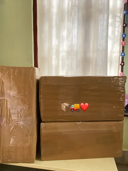 Documenting every blessing. These packed boxes represent hours of work and are ready to be shipped all over India.