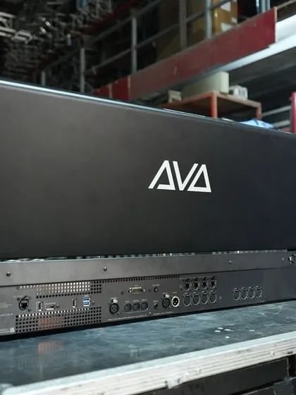The rear view of the Avolites D7, showcasing its sleek design and robust build quality.