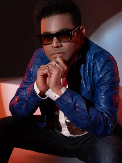 Another look from the Rolling Stone cover shoot with A.R. Rahman. Using coloured gels and dramatic lighting, we created a different mood that shows the versatility we can achieve in one session.