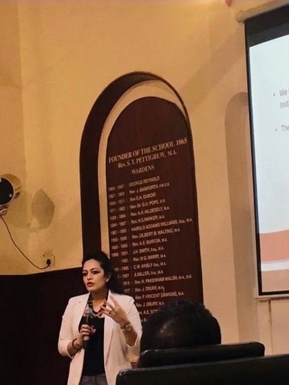 Here I am addressing Deans and Principals from a renowned group of institutions. The session focused on implementing image management programs for both students and teachers to foster a professional and positive learning environment.