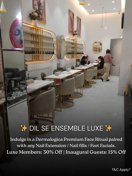 An inside look at one of my modern and chic nail spa sections. The elegant decor and comfortable seating create the perfect atmosphere for a relaxing manicure or pedicure.