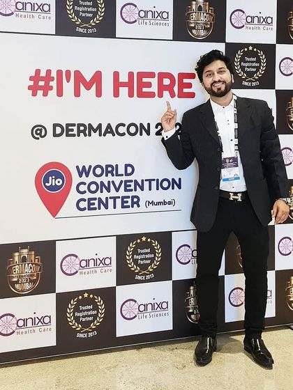 At DERMACON 2023, one of the biggest dermatology conferences held at the World Convention Center in Mumbai. These events are crucial for learning about new technologies in laser treatments, anti-aging, and skin health.