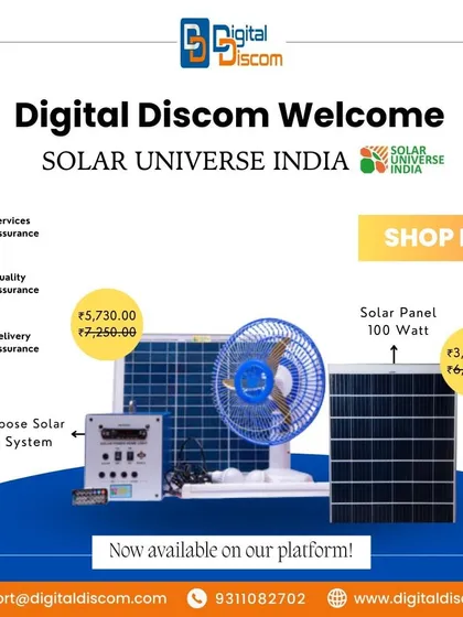 Buyers can find complete, ready-to-use solutions on the platform. This Multipurpose Solar Home System from Solar Universe India, complete with a fan and panel, is a great example of the practical and affordable products available.