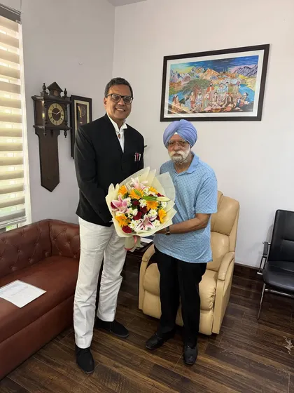 With my guru and mentor, Shri KTS Tulsi ji. The values of honesty, perseverance, and the art of advocacy that I learned from him thirty years ago remain the bedrock of my professional life today.