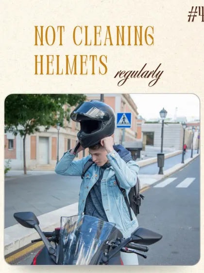 Dandruff Myth #4: Not cleaning your helmet is okay. Helmets trap sweat, oil, and dirt, creating a breeding ground for dandruff-causing microbes. Clean your helmet lining regularly.