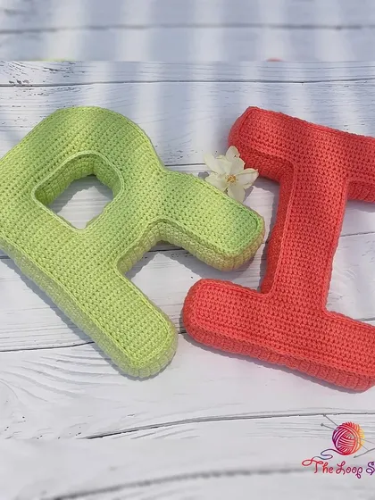 Soft, colorful, and completely personalized. These crochet alphabet pillows are a wonderful addition to a child's room, made with safe, 100% cotton yarn.