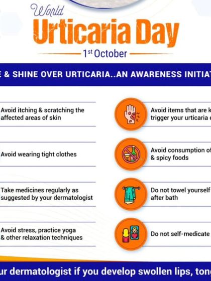 Urticaria, or hives, can be very uncomfortable. This infographic provides clear, actionable steps to manage the condition, such as avoiding triggers and not self-medicating.