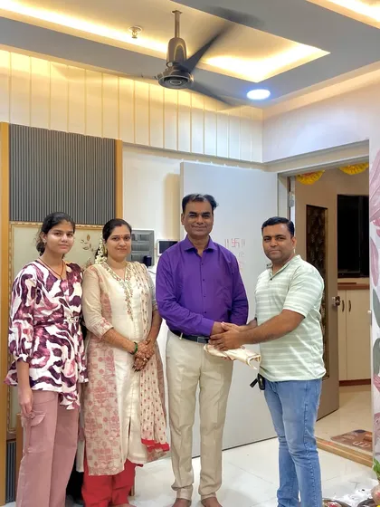 Another happy moment with the Navle family. Our team ensures a personal handover to wish our clients well on their new beginning.