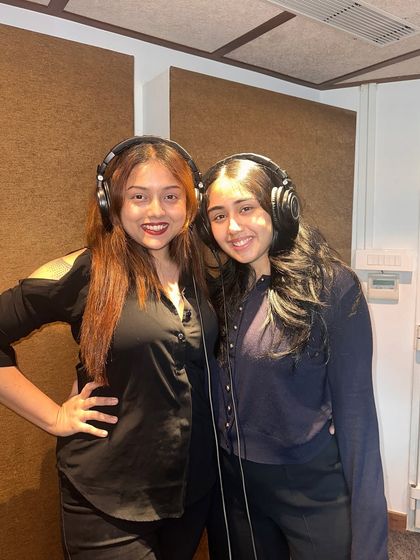 Another happy moment with a student in the studio. Helping them bring their original music to life is one of the best parts of my job.